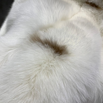 Winter Long Fur Coats Winter Female Natural Fox Fur OutWear Full Pelt Real Fox Fur Jackets with Long Sleeve