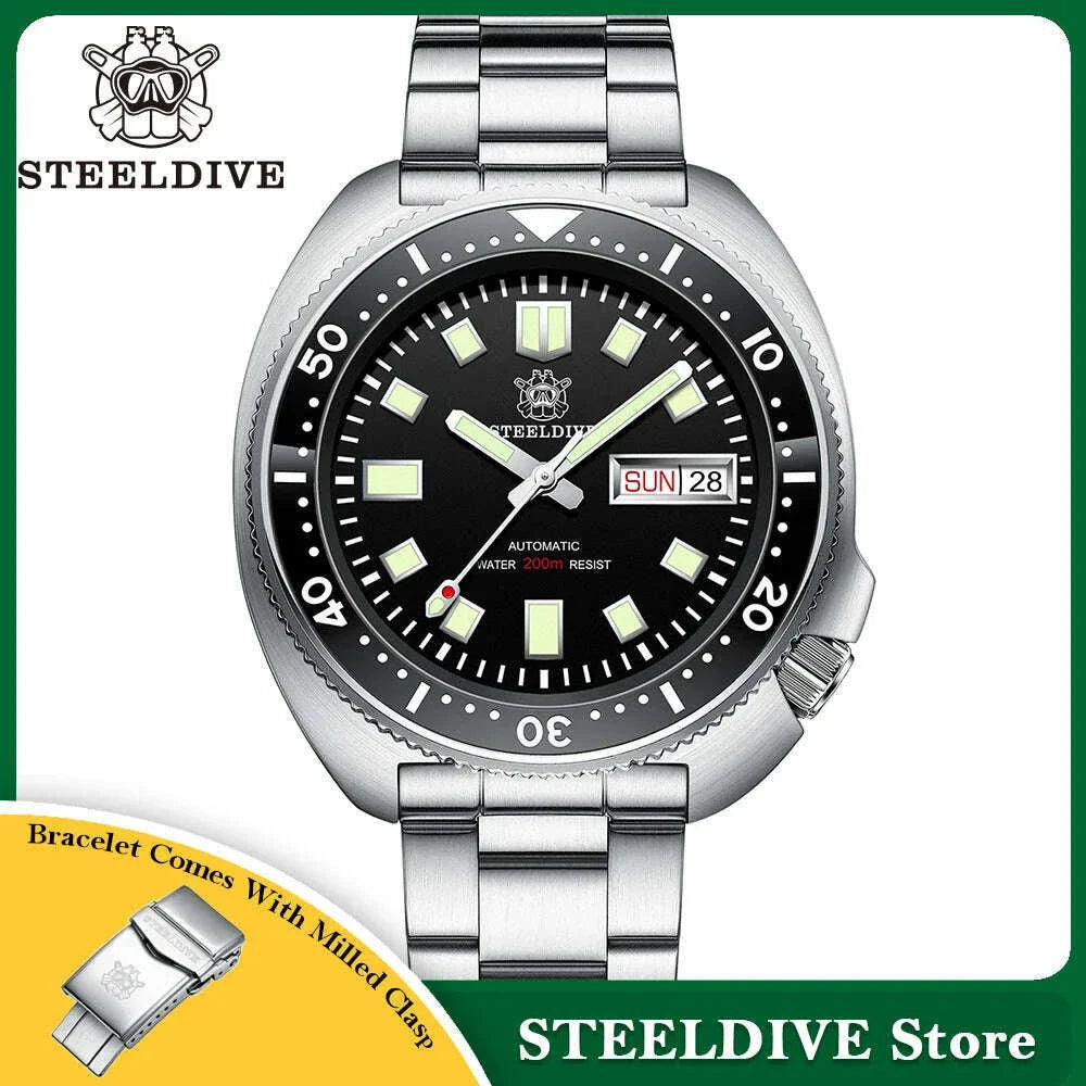 STEELDIVE 2024 New Arrival Captain Willard Watch NH36 Diver Watches Sapphire Mechanical Watch Men Automatic Wristwatches