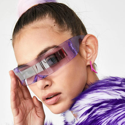 New Arrival Y2k women Sunglasses Laser Eyeglasses technological sense Mirrored Lens Eyewear Glasses integrated Men sun...