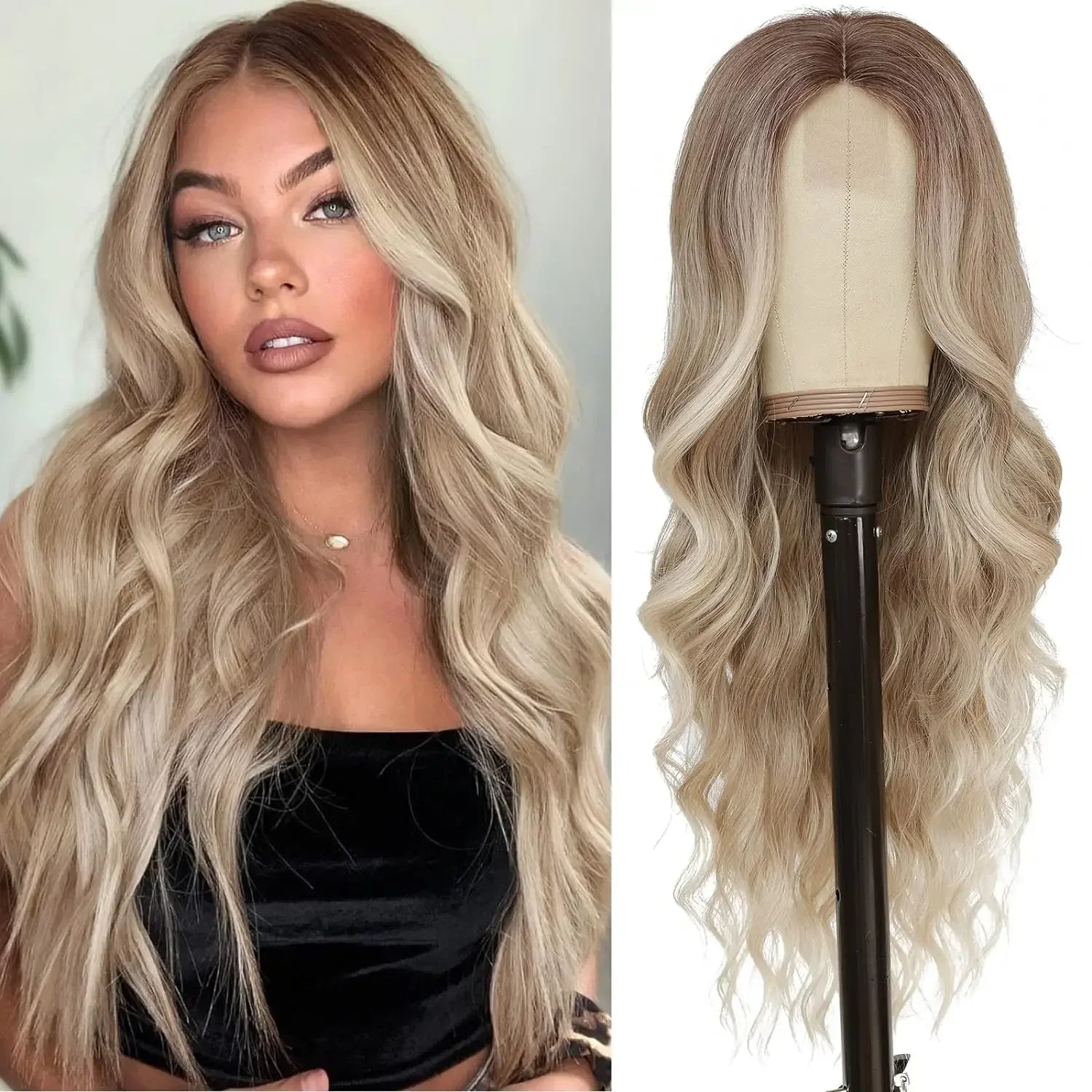 Cosplay Blonde Women's Wigs Ombre Blonde Curly Wig On Clearance Sale Glueless Pink Black Purple Wig Ladies Synthetic Wigund