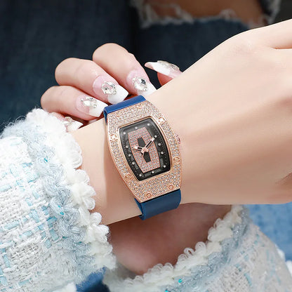 New Fashion Women Crystal Tonneau Watches For Woman Silicone Jelly Quartz Watch Students Gifts Reloj Mujer Ladies Wrist Watches