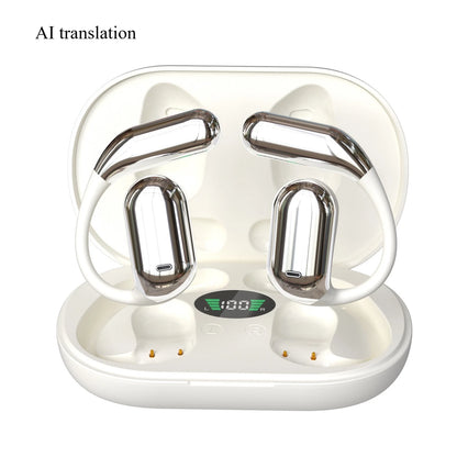 Real Time Translation Earbuds, AI Language Translator Earphone 3-in-1 Accents OWS Earbuds 144 Languages for Travel Business -Q16