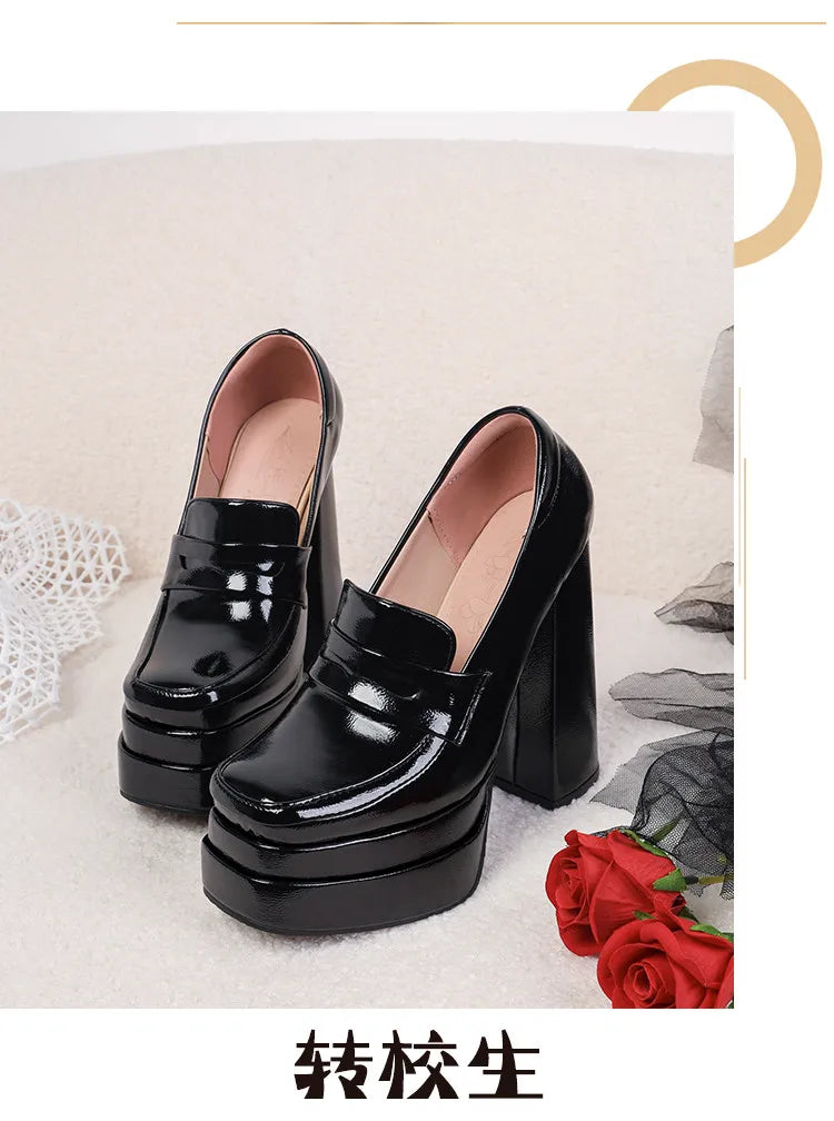 NASBAVI Chunky Platform Super High Heels Pumps for Women 2025 Brand New Spring Fashion Show Shoes Punk Party Ladie Loafers