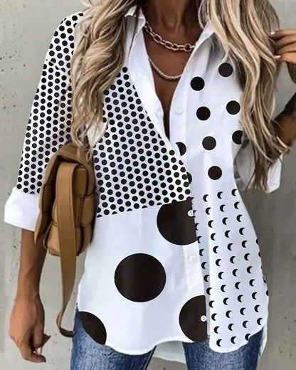 Summer Turn-Down Collar Women Blouse Long Sleeve Shirts Spring Vintage Floral Print Button Casual Blouse Blusas