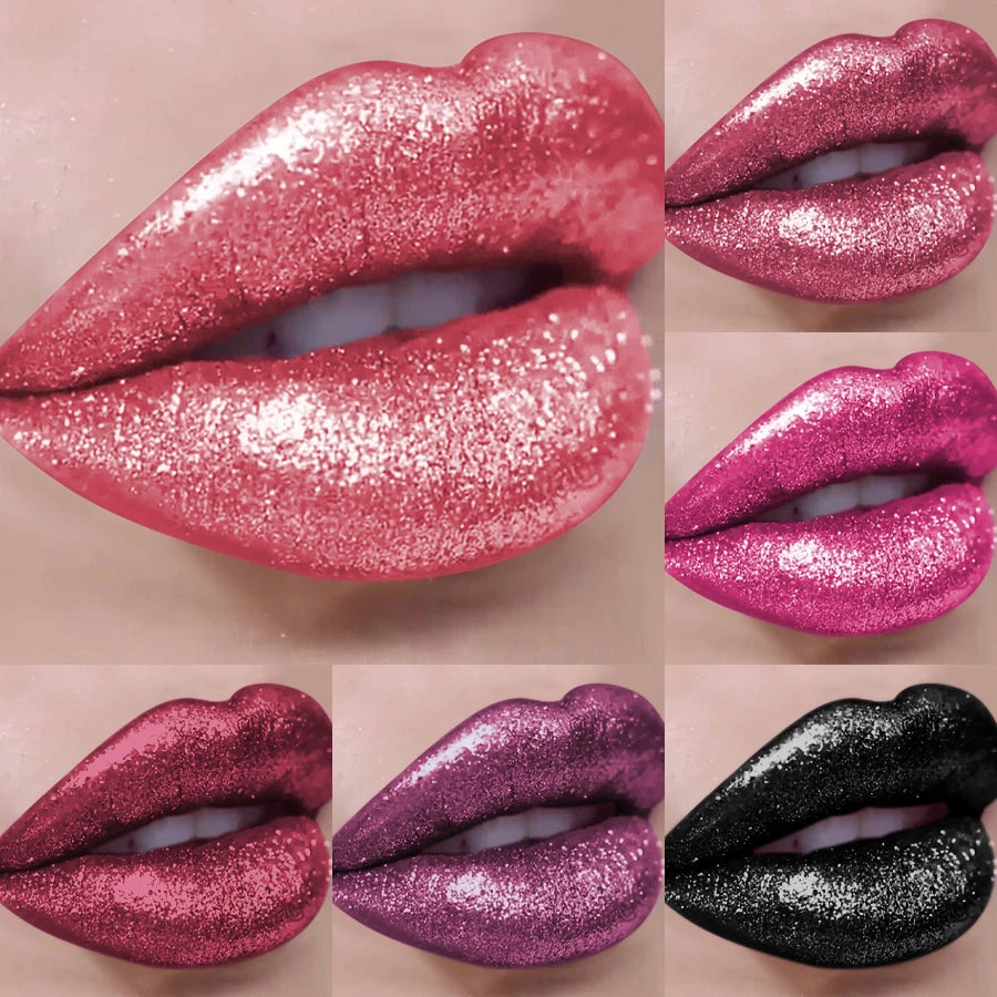1PC Glitter Lip Gloss Long Lasting Waterproof Metallic Liquid Lipstick Pearl Shining High Pigment Lip Tint Korean Makeup Gifts