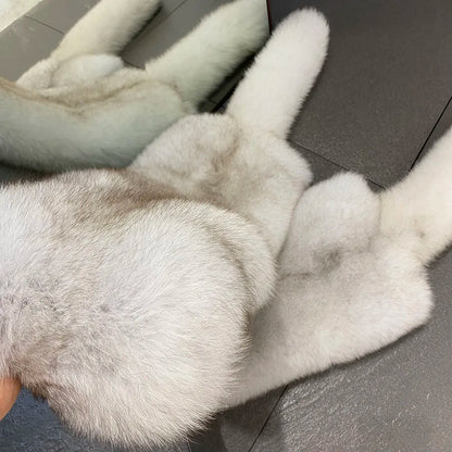 YOLOAgain 2025 Winter Warm Luxury Real Fox Fur Scarf Women Natural Fox Fur Scarf Shawl Female