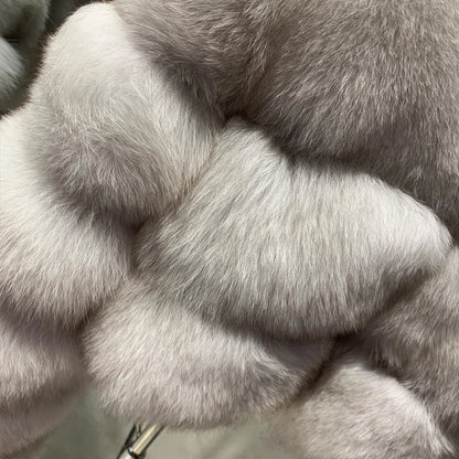 Women's Full Pelt Real Fox Fur Hooded Jackets, Long Sleeve Outwear, Winter Bomber, Female, 902