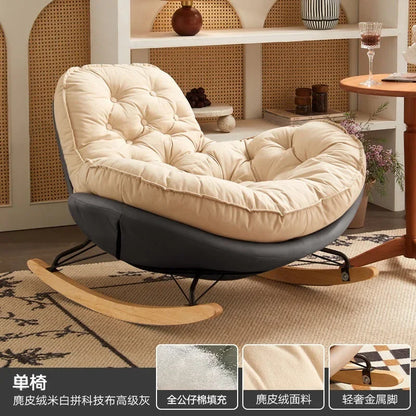 Home Balcony Casual Rocking Chair Lounge Comfortable Sofa Iving Room Bedroom Nordic Luxury Furniture Chaise Lounge Accessories