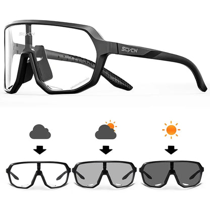 SCVCN New Riding Cycling Sunglasses Outdoor Sports Running Goggles Men's Mtb Bicycle Glasses Women Cycling Eyewear 1 Lens