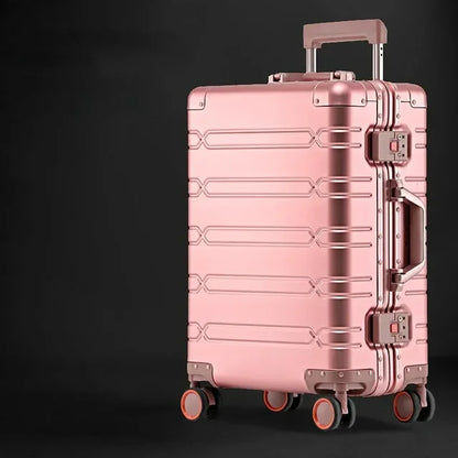 All Aluminum-magnesium Alloy Travel Suitcase Men's Business Rolling Luggage on Wheels Trolley Luggage Carry-Ons Cabin Suitcase