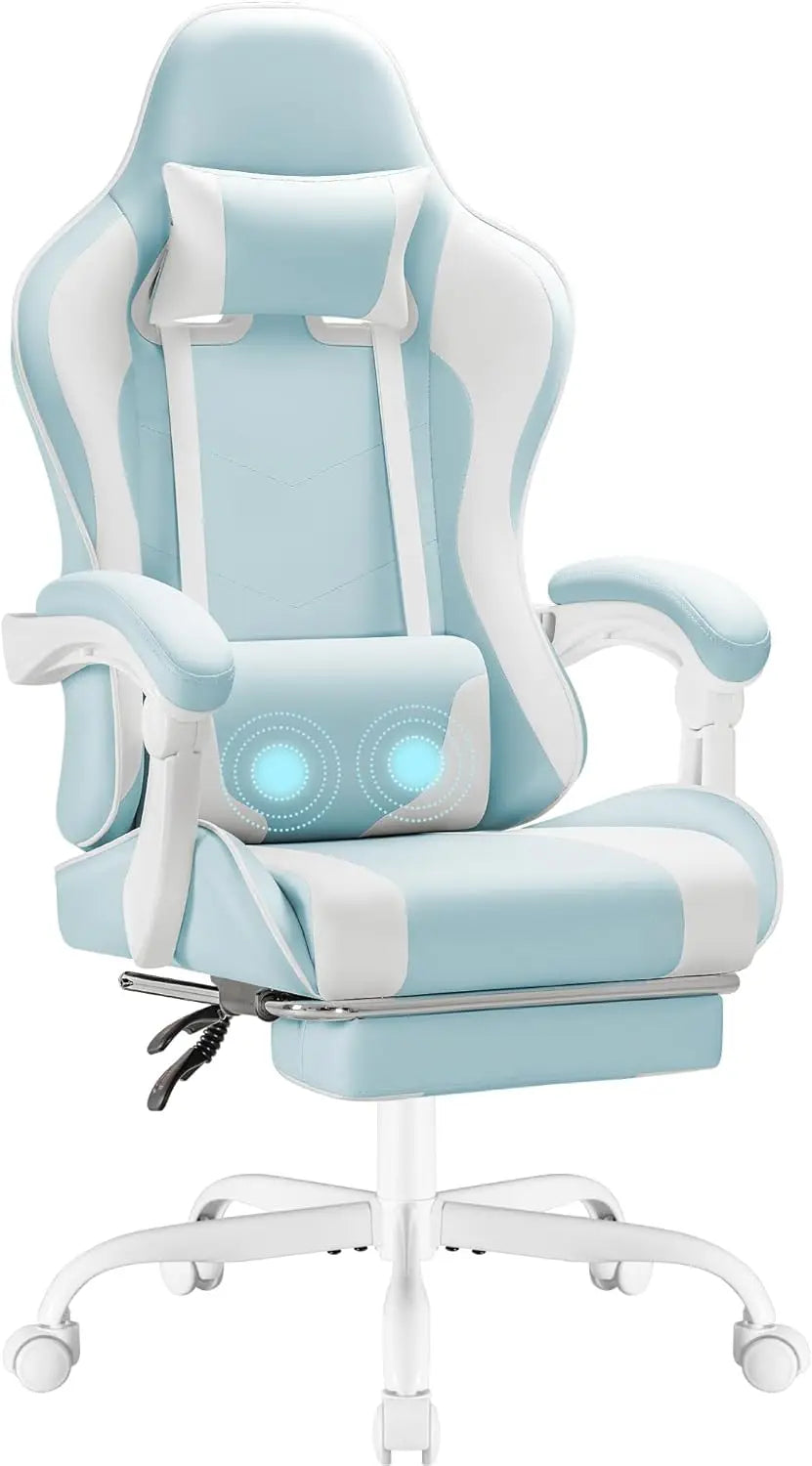 Homall Gaming Chair Video Game Chair Footrest and Massage Lumbar Support Ergonomic Computer Chair Height Adjustable Swivel Seat