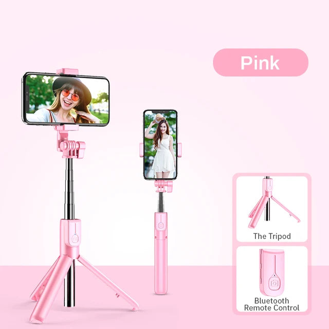 4in1 Wireless Bluetooth Compatible Selfie Stick LED Ring light Extendable Handheld Monopod Live Tripod for iPhone X 8 Android