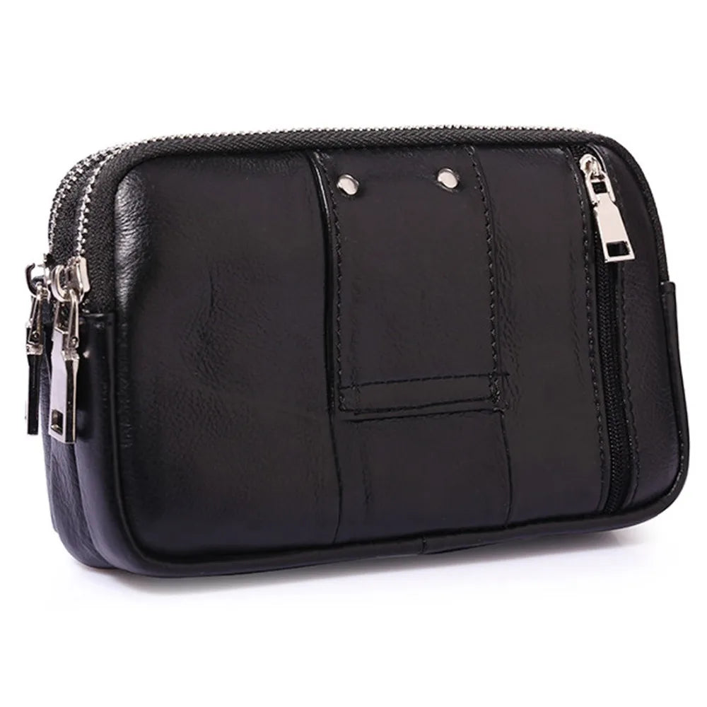 High Quality Men Genuine Leather Waist Pack Bag Coin Cigarette Purse Pocket Pouch Belt Bum Cell/Mobile Phone Case Fanny...
