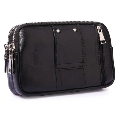 High Quality Men Genuine Leather Waist Pack Bag Coin Cigarette Purse Pocket Pouch Belt Bum Cell/Mobile Phone Case Fanny...