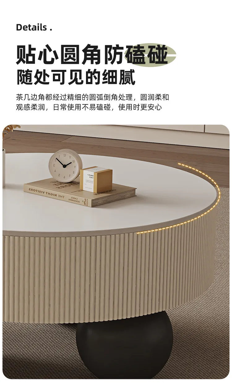 Round Designer Coffee Table Storage Nordic Aesthetic Minimalist Coffee Table Drawers Italian Simple Mesa Auxiliar Home...