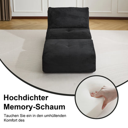 Corduroy Sofa Bed，Comfortable Small Single Sofa，Compression Sofa Seat，Foldable Lounger for Bedroom, Guest Room or Living Room - Kimlud