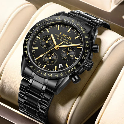 2025 LIGE Top Brand Luxury New Men Watch Quartz Man Watches Waterproof Luminous Watch for Men Date Chronograph Sport Wristwatch