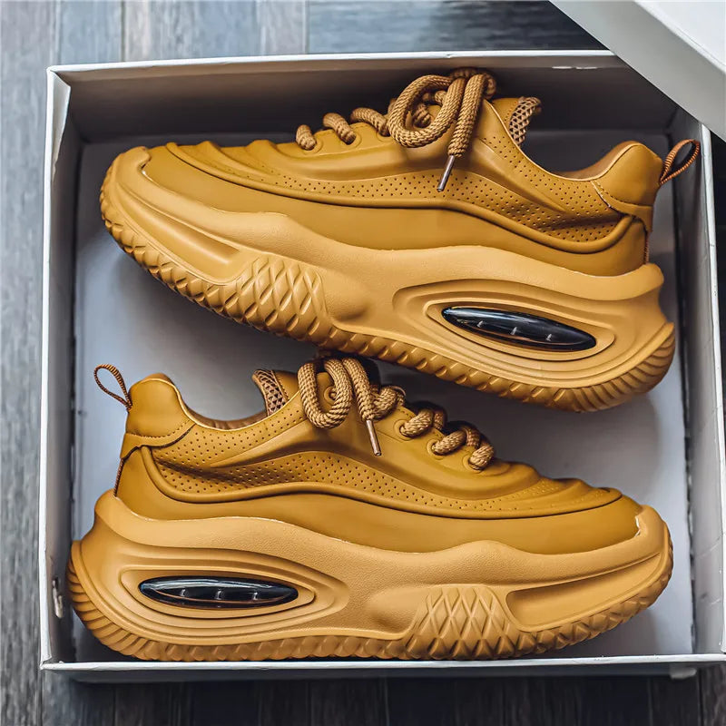 Men's Casual Sports Shoes, Fashionable Thick Soled Skateboarding Shoes, Trendy and Comfortable Men's Shoes Suitable for Outdoor - Kimlud