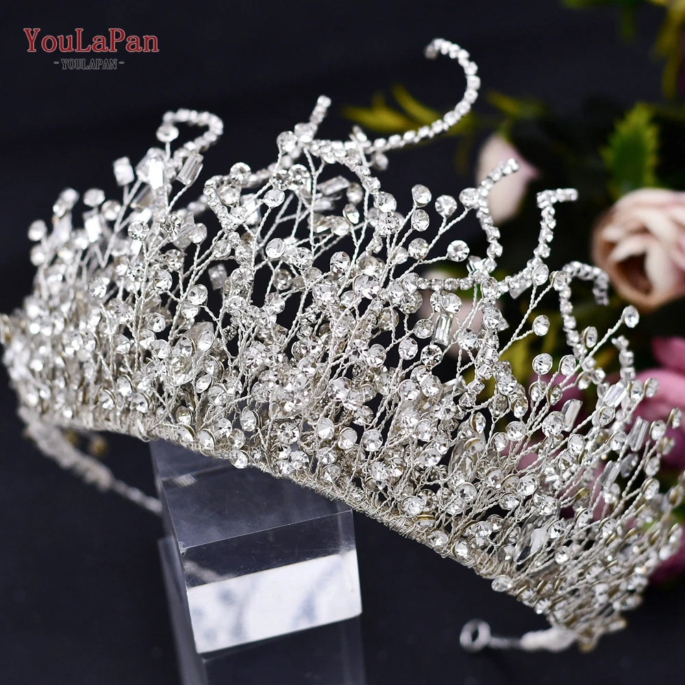 YouLaPan HP193P Wedding Headwear Necklace Earrings Jewelry Set Bride Headbands Rhinestone Headpiece Bridal Tiaras and Crowns