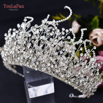 YouLaPan HP193P Wedding Headwear Necklace Earrings Jewelry Set Bride Headbands Rhinestone Headpiece Bridal Tiaras and Crowns