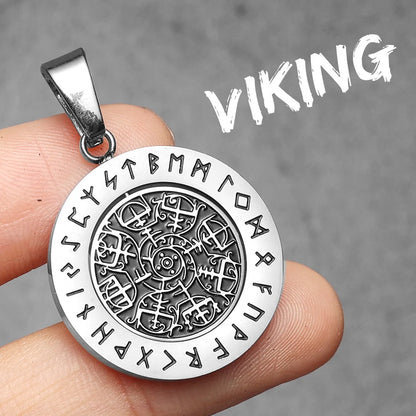 Rotatable Viking Compass Rune Men Necklaces With Pendant Stainless Steel Jewelry For Male Women Punk Accessories Gifts...