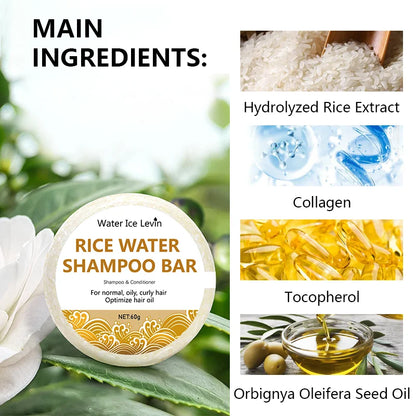 Organic Rice Shampoo Soap Bar Oil Free Conditioning Soap Rice Water Protein Nourishing Anti-loss Hair Hair Growth Soap...