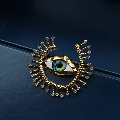 Deluxe Exaggerated Eye Brooch Baroque Pearl Tassel for Men Women Unisex Pin Jewelry Vintage Badge