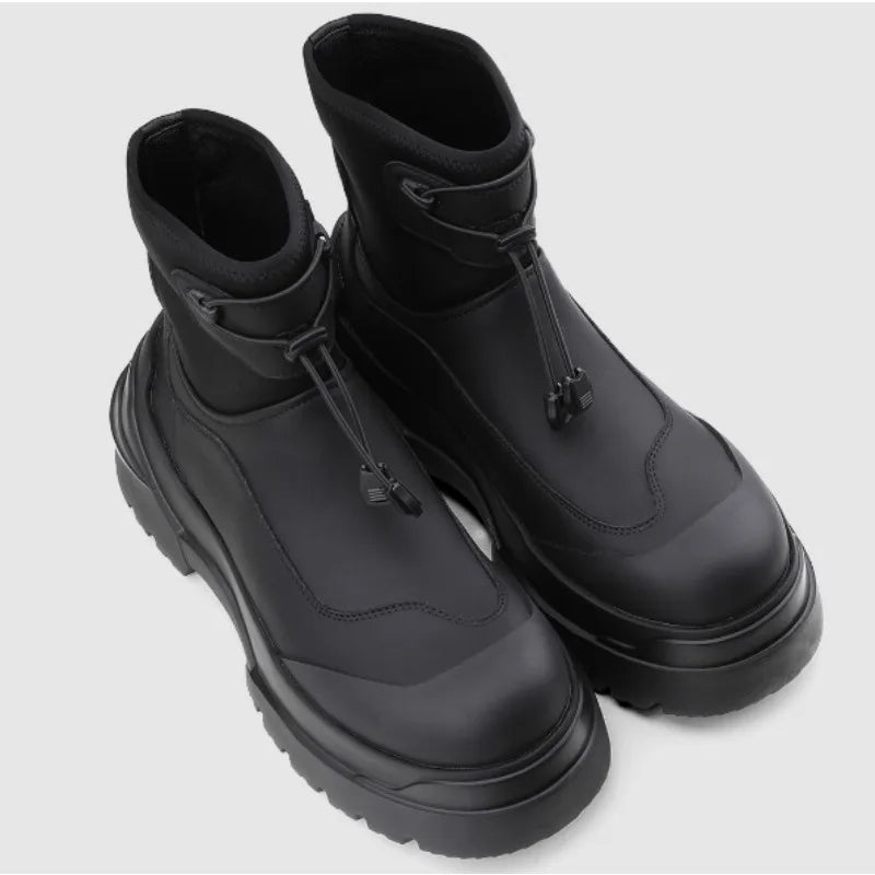 High Quality Couples Platform Ankle Boots Outdoor Non-slip Wear-resistant Safety Shoes for Men Comfort Thick Soled Mens Sneakers
