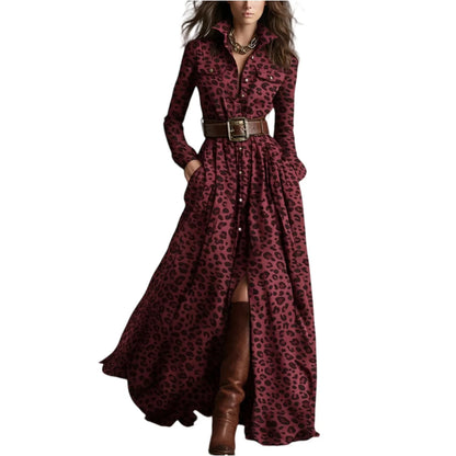 Retro Plaid Long Dresses Ladies Fashion Irregular Hem Slit Spring Autumn Long Sleeve Dress Western Style Buttons Shirt Dress New