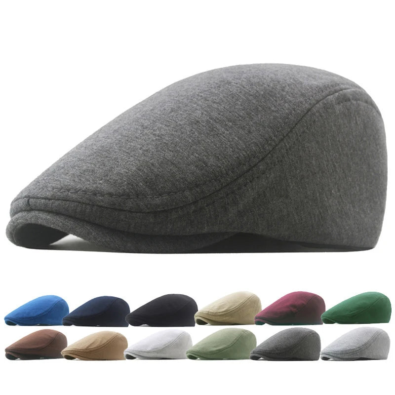 Fashion New Men's Casual Newsboy Hat Flat Cap Winter And Autumn Retro Beret Hat Wild Casual Hats Octagonal Cap Winter...