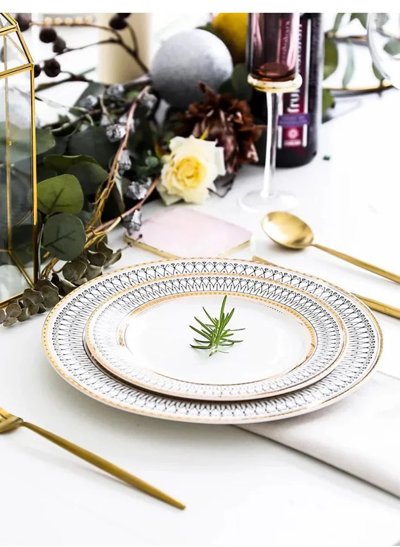 European style ceramic desserts, salad plates, restaurants, light luxury dishes, kitchen utensils - Kimlud