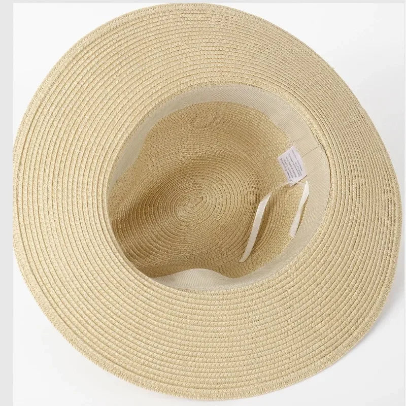 Large Size XL61-64cm Panama Hats Men Women Beach Wide Brim Straw Hat Lady Summer Sun Hats Plus Size Fedora Hat 55-57cm...