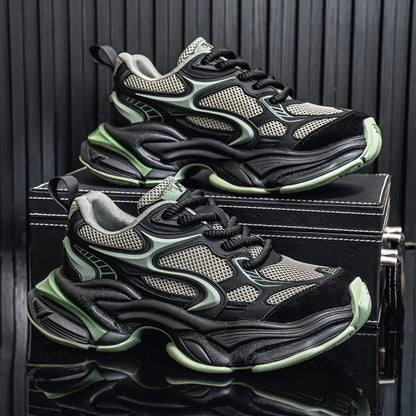 Chunky Sneakers Mens Designer Easy Matching Sport Shoes Fashion Casual Leather Fabric Breathable Height Increased Platform Shoes