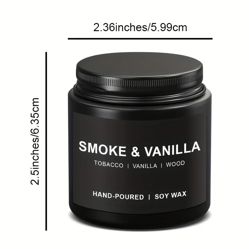 Gift for Men's SMOKE & VANILLA Aromatherapy Candles, Men's Candle Set, Home Aromatherapy Candles, Men's Gifts, 1 or 4-piece set