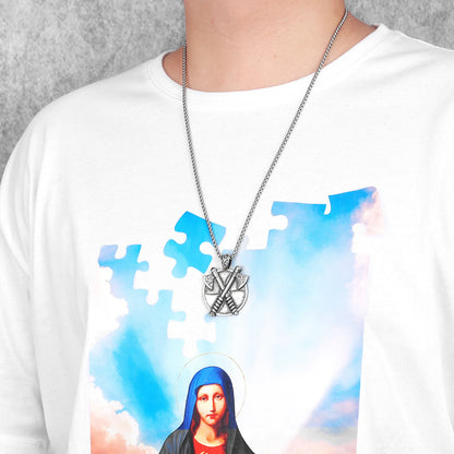 Double Axe Viking Men Necklaces With Pendant Stainless Steel Jewelry Nordic Totem For Male Women Punk Hip Hop Gifts Wholesale