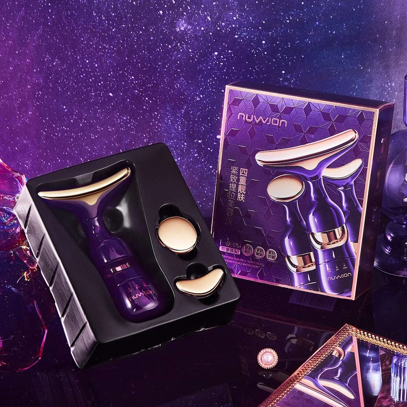 HOMEFISH 3 In 1 Facial Lifting Device Neck Facial Eye Massage Face Slimmer EMS Beauty Skin Tightening Wrinkle Anti Face Massager