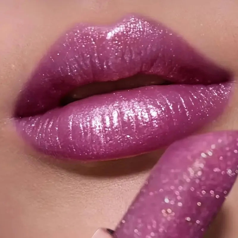Shiny Pearl Lipstick Waterproof, Long Lasting Moisturizing Lip Color, Creates Full Plump Sexy Lips for Party Look