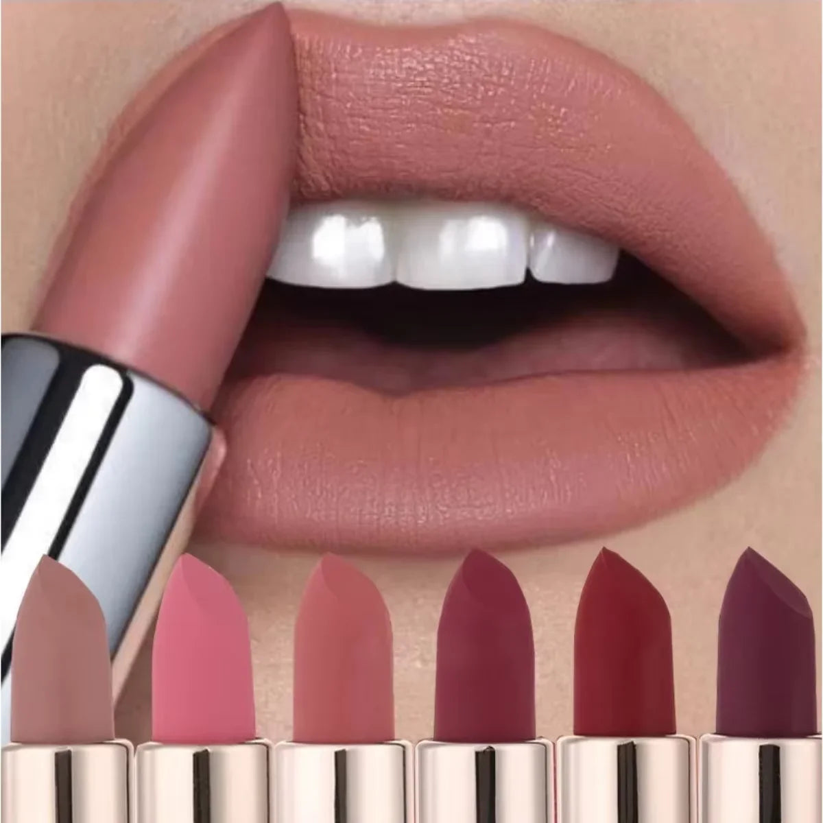 6 Colors Sexy Matte Lipstick Waterproof Long Lasting Color Rendering Non-stick Velvet Lips Liner Pencil Woman Makeup Cosmetics