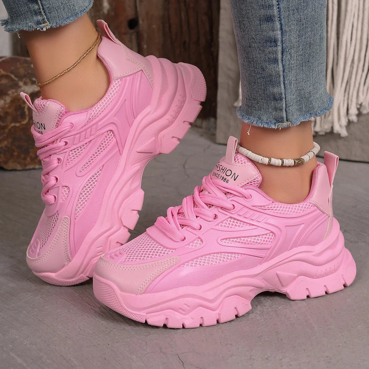 Women Sneakers 2024 New Fashion Chunky Sneakers Women Outdoor Tennis Platform Sports Shoes for Women Lightweight Designer Shoes - Kimlud