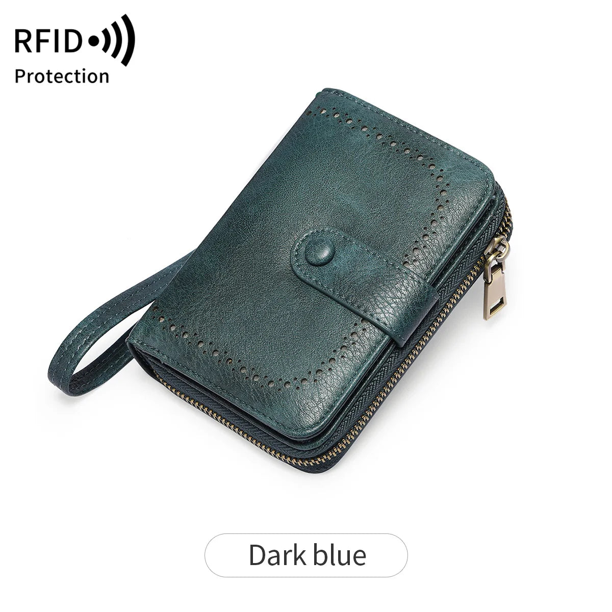 MIYIN Retro Large Capacity RFID Shielded Women's Short Wallet Multi Card Slot Organ Credit Card Bag Multi Functional Zero Wallet