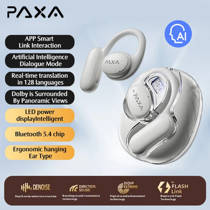 PAXA Openair5 AI new true wireless Bluetooth sports headphones 5.4 long life intelligent translation headphones in 128 languages