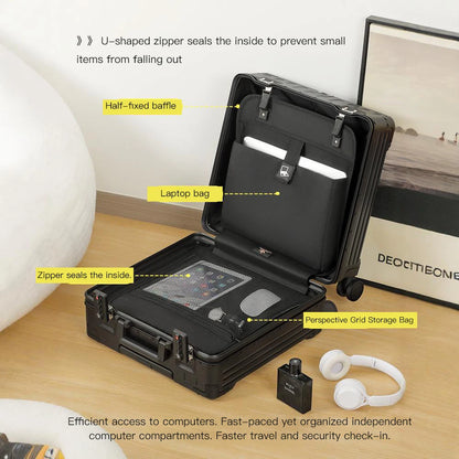 SUSHIMU  small 18-inch suitcase, carry-on case for women, short-distance trolley case, business combination lock suitcase,