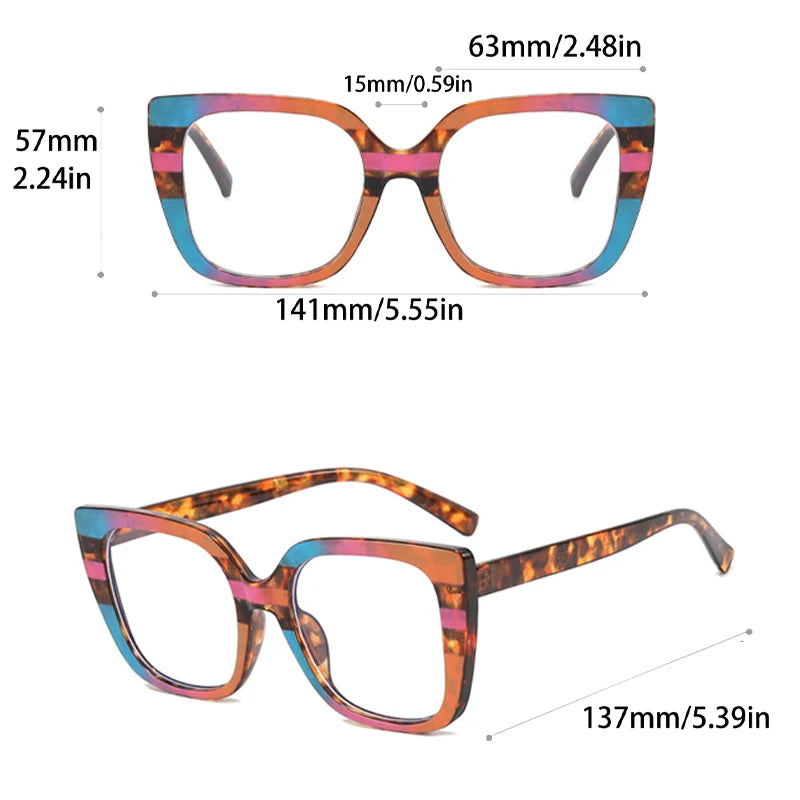 KAMMPT Oversized Square Eyeglasses Frames 2024 New in Brand Design Spectacles Ins Trendy Vintage Multicolor Rim Women...