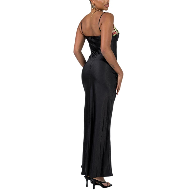 Lamuusaa Sexy Corset Dresses for Women y2k Low Cut Satin Spaghetti Strap Sleeveless Bodycon Dresses Going Out Party Dresses - Kimlud