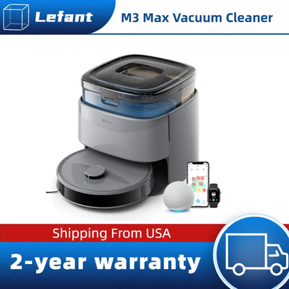 Lefant M3 Max Robot Vacuum, Robot Vacuum and Mop, 20000Pa Suction, Anti-Tangle Brushes, Dual Spinning Mop, Auto Mop...