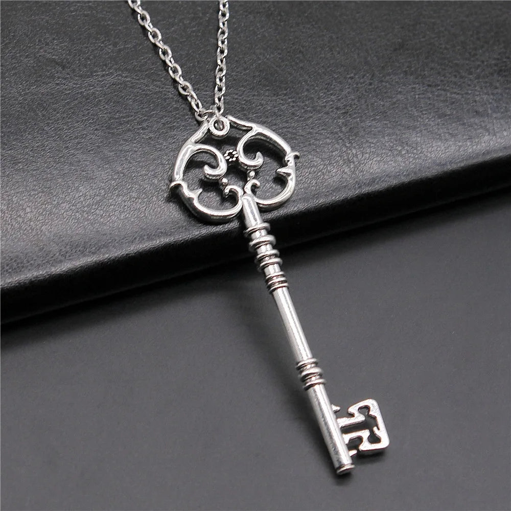 Fashion Vintage 2 Colors 82x31mm Big Key Pendant Necklace For Women Men Long Chain Necklace Jewelry Accessories | Kimlud...