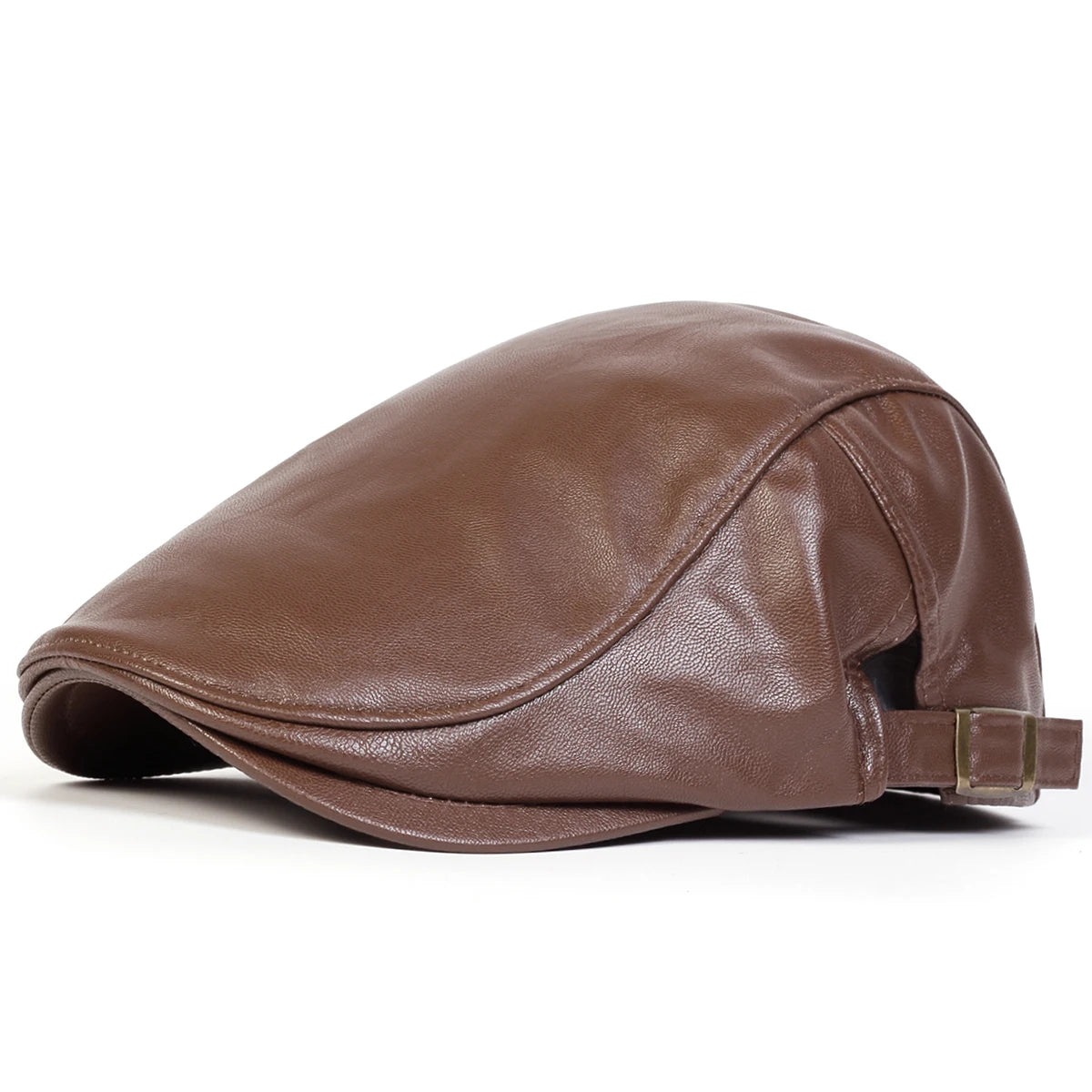 Men Retro Pu Leather Newsboy Caps JAMONT labeling British Painters Hats Spring Autumn Side Adjustable Flat Cap Hip Hop...