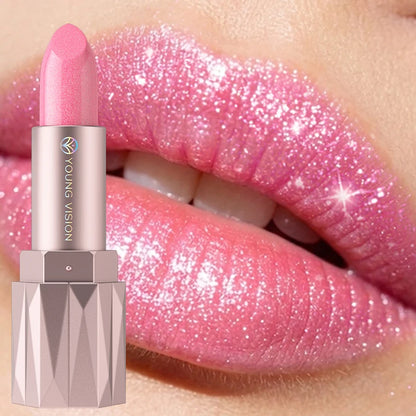 6 Colors Pearlescent Metallic Glitter Velvet Lipstick Waterproof Lasting Gold Reddish Brown Matte Shimmer Lip Tint Korean Makeup