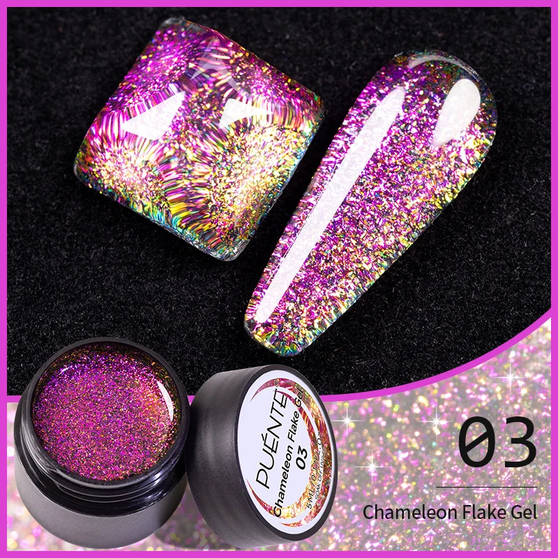 7.5ML Sparkling Reflective Glitter Gel Nail Polish Pink Purple Red Blue Colors Dark Flashing Nail Gel Soak Off UV Nail Varnish