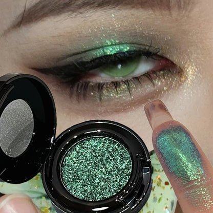 Metallic Glitter Smoked Green Eyeshadow Cream Chameleon Blue Sparkling Shimmer Highlighter Eyeshadow Palette Eye Shadow Makeup - Kimlud